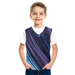 Blue And Purple Stripes Kids  Basketball Tank Top by Dazzleway