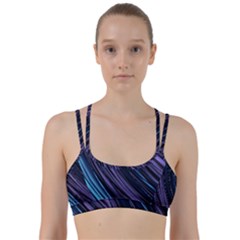 Blue And Purple Stripes Line Them Up Sports Bra by Dazzleway