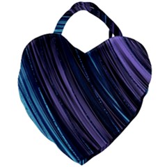 Blue And Purple Stripes Giant Heart Shaped Tote by Dazzleway