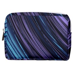 Blue And Purple Stripes Make Up Pouch (medium) by Dazzleway