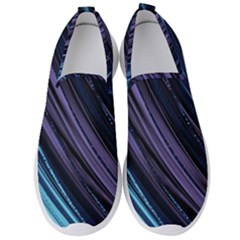 Blue And Purple Stripes Men s Slip On Sneakers by Dazzleway