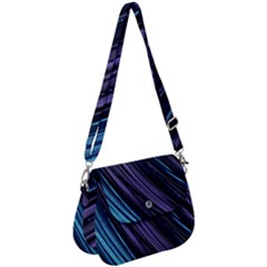 Blue And Purple Stripes Saddle Handbag by Dazzleway