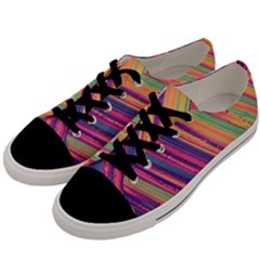 Colorful Stripes Men s Low Top Canvas Sneakers by Dazzleway