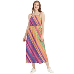 Colorful Stripes Boho Sleeveless Summer Dress by Dazzleway