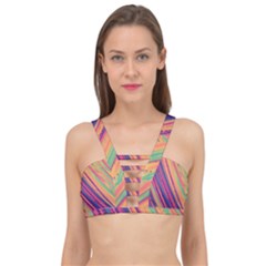 Colorful Stripes Cage Up Bikini Top by Dazzleway