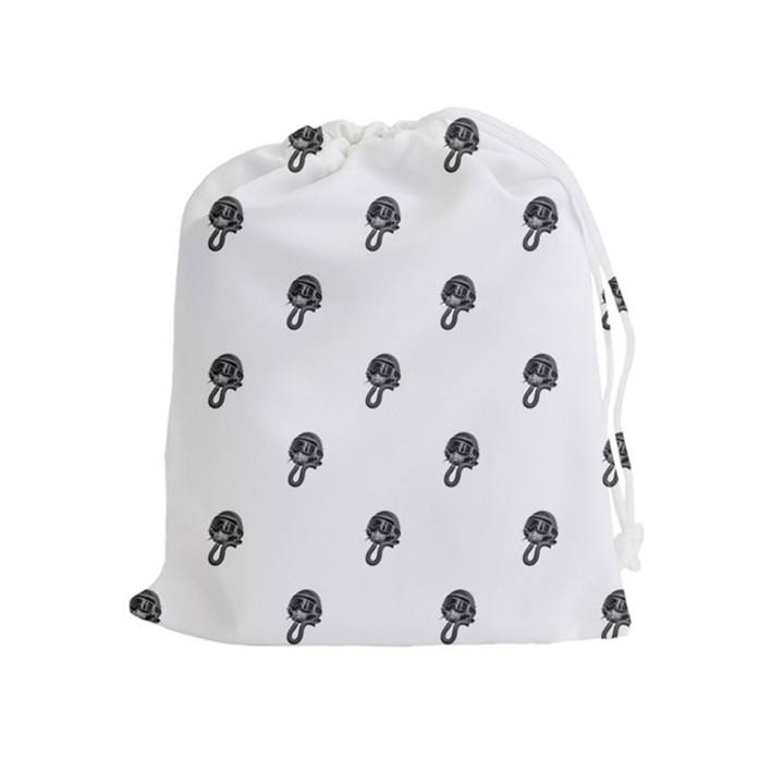 Aviator Helmet Motif Print Pattern Drawstring Pouch (XL)