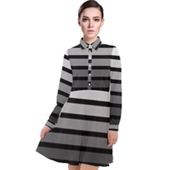 9 Bar Monochrome Fade Long Sleeve Chiffon Shirt Dress by WetdryvacsLair