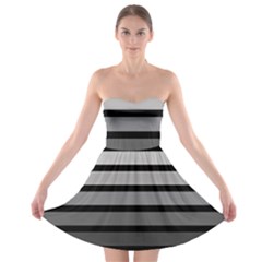 9 Bar Monochrome Fade Strapless Bra Top Dress by WetdryvacsLair