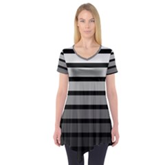 9 Bar Monochrome Fade Short Sleeve Tunic  by WetdryvacsLair