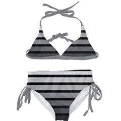 9 Bar Monochrome Fade Kids  Classic Bikini Set by WetdryvacsLair