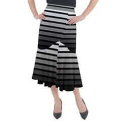 9 Bar Monochrome Fade Midi Mermaid Skirt by WetdryvacsLair