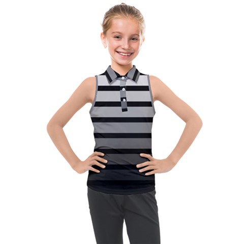 9 Bar Monochrome Fade Kids  Sleeveless Polo Tee by WetdryvacsLair