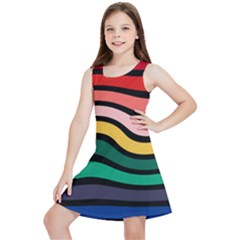 Nine 9 Bar Rainbow Sea Sickness Kids  Lightweight Sleeveless Dress