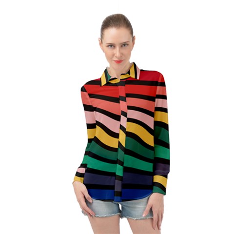 Nine 9 Bar Rainbow Sea Sickness Long Sleeve Chiffon Shirt by WetdryvacsLair