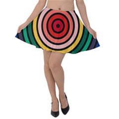 Nine 9 Bar Rainbow Target Velvet Skater Skirt by WetdryvacsLair