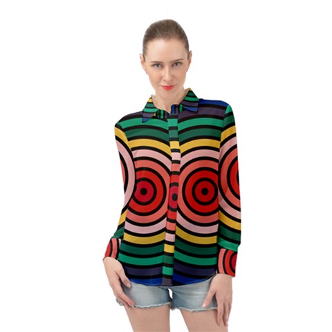 Nine 9 Bar Rainbow Target Long Sleeve Chiffon Shirt by WetdryvacsLair