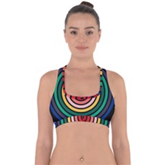 Nine 9 Bar Rainbow Target Cross Back Hipster Bikini Top  by WetdryvacsLair