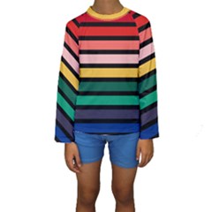 Nine 9 Bar Rainbow Kids  Long Sleeve Swimwear by WetdryvacsLair