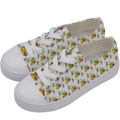 Background Cactus Kids  Low Top Canvas Sneakers