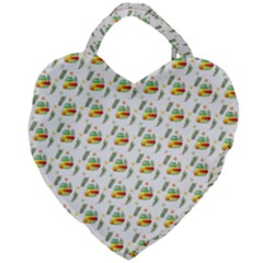 Background Cactus Giant Heart Shaped Tote