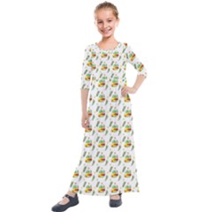 Background Cactus Kids  Quarter Sleeve Maxi Dress by Mariart
