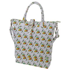 Background Cactus Buckle Top Tote Bag