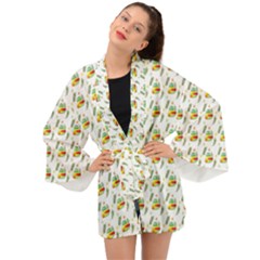 Background Cactus Long Sleeve Kimono