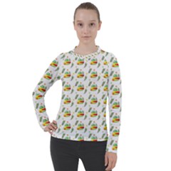 Background Cactus Women s Pique Long Sleeve Tee