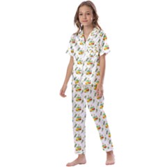 Background Cactus Kids  Satin Short Sleeve Pajamas Set