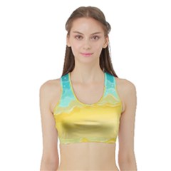 Abstract Background Beach Coast Sports Bra With Border by Alisyart