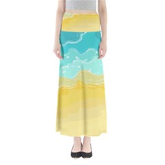 Abstract Background Beach Coast Full Length Maxi Skirt