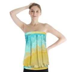 Abstract Background Beach Coast Strapless Top