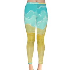 Abstract Background Beach Coast Inside Out Leggings