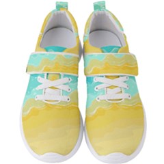 Abstract Background Beach Coast Men s Velcro Strap Shoes