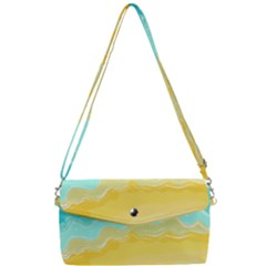 Abstract Background Beach Coast Removable Strap Clutch Bag