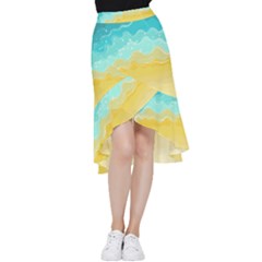 Abstract Background Beach Coast Frill Hi Low Chiffon Skirt by Alisyart