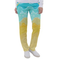 Abstract Background Beach Coast Women s Casual Pants