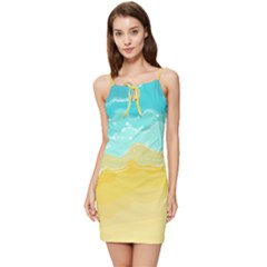 Abstract Background Beach Coast Summer Tie Front Dress