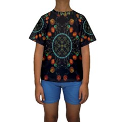 Mandala - 0006 - Floating Free Kids  Short Sleeve Swimwear by WetdryvacsLair