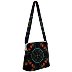 Mandala - 0006 - Floating Free Zipper Messenger Bag by WetdryvacsLair