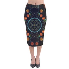 Mandala - 0006 - Floating Free Velvet Midi Pencil Skirt by WetdryvacsLair