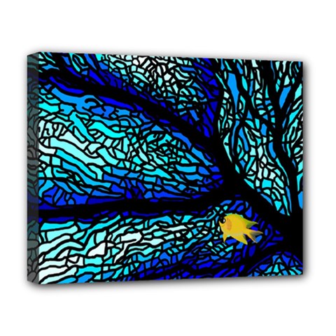 Sea-fans-diving-coral-stained-glass Deluxe Canvas 20  X 16  (stretched)