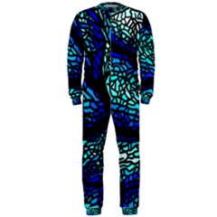 Sea-fans-diving-coral-stained-glass Onepiece Jumpsuit (men) 