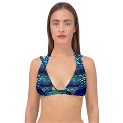 Sea-fans-diving-coral-stained-glass Double Strap Halter Bikini Top by Sapixe