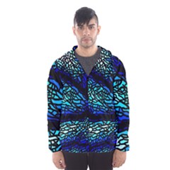 Sea-fans-diving-coral-stained-glass Men s Hooded Windbreaker by Sapixe