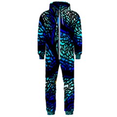 Sea-fans-diving-coral-stained-glass Hooded Jumpsuit (men) 