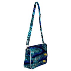 Sea-fans-diving-coral-stained-glass Shoulder Bag With Back Zipper