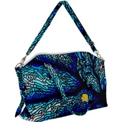 Sea-fans-diving-coral-stained-glass Canvas Crossbody Bag