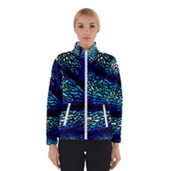 Sea-fans-diving-coral-stained-glass Winter Jacket by Sapixe