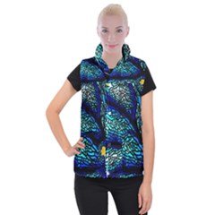 Sea-fans-diving-coral-stained-glass Women s Button Up Vest by Sapixe
